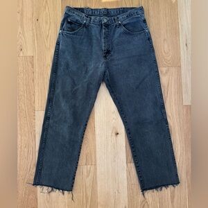 Wrangler Men’s 35x32 Straight Leg Jeans – Charcoal Grey, Vintage